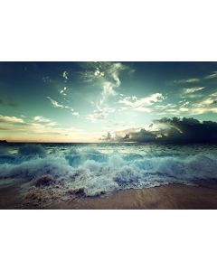 Laeacco 7x5ft Huge Sea Waves Cloudy Sky Photography Backdrop Tropical Beach Stormy Skyline Background Nature Landscape Summer Holiday Adults Kid Photo Shoot Props